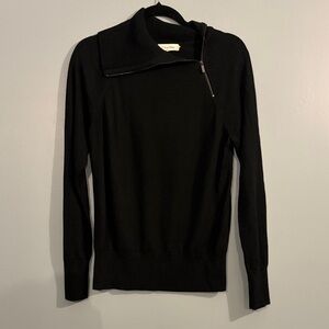 Calvin Klein Women’s Black Sweater with Asymmetrical Zipper